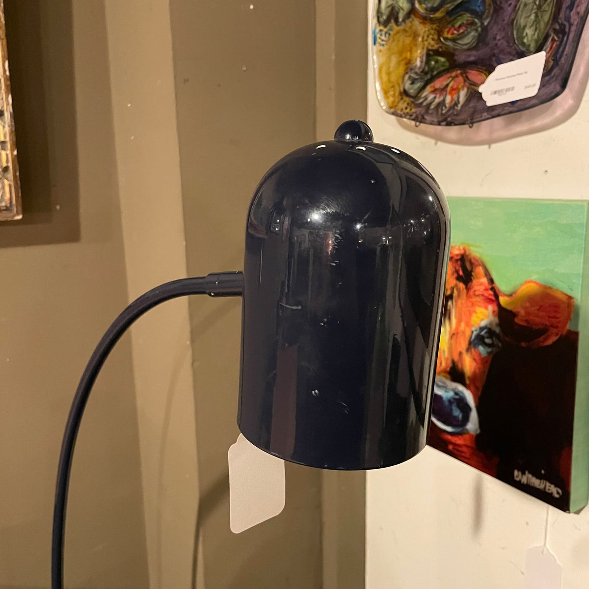 Navy Blue Curved Neck Floor Lamp LAMPS