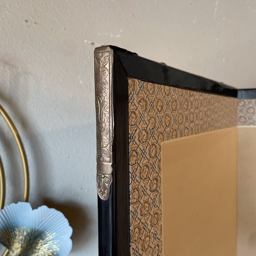 4 Panel Crane Motif Screen