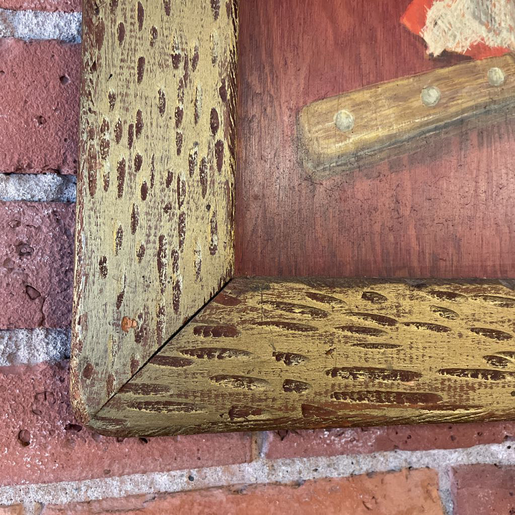 Fruit and Bread on Framed Panel
