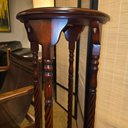 Carved Wood 2 Tier Plant Stand