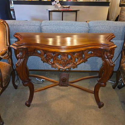 Ornate Carved Wood Console Table