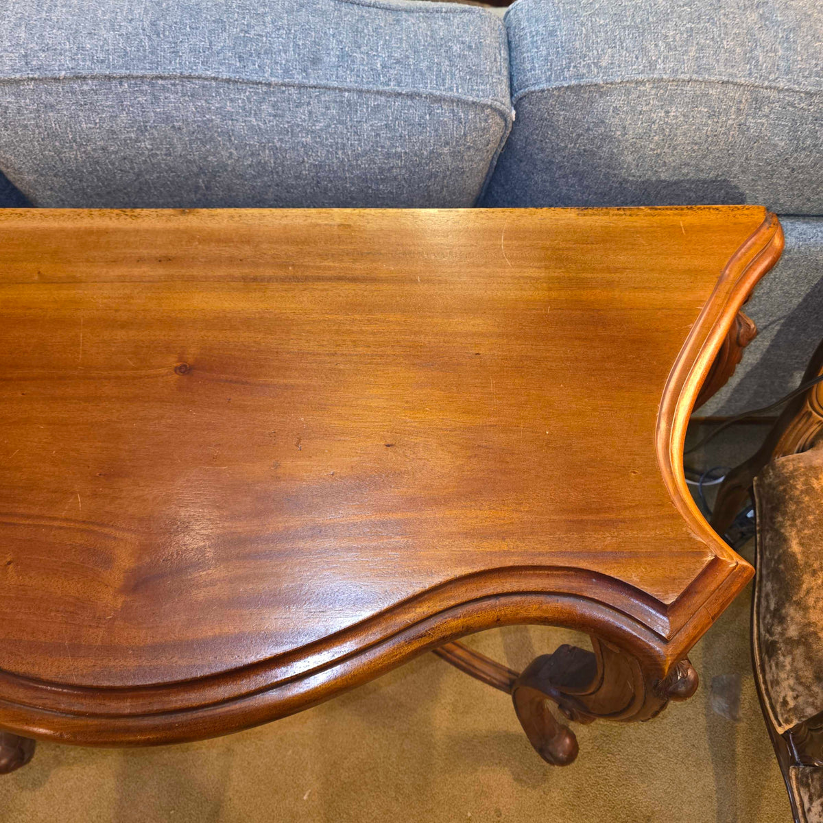 Ornate Carved Wood Console Table