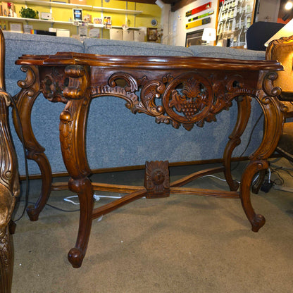 Ornate Carved Wood Console Table