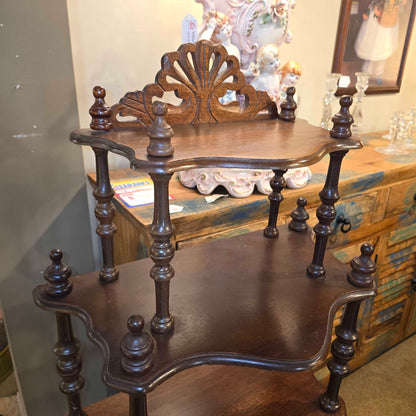 5 Tier Carved Wood Shelf C BOOKSHELVES