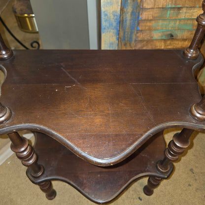 5 Tier Carved Wood Shelf C BOOKSHELVES