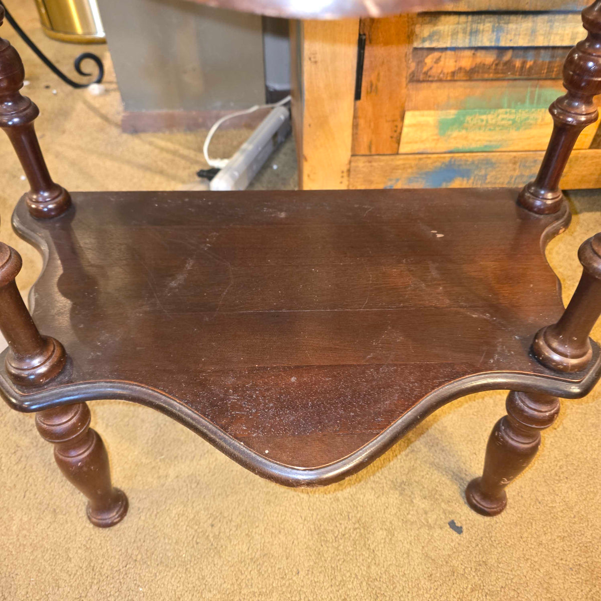 5 Tier Carved Wood Shelf C BOOKSHELVES