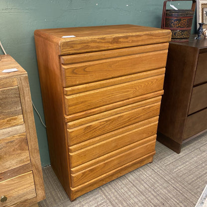 Oak Five Drawer Highboy