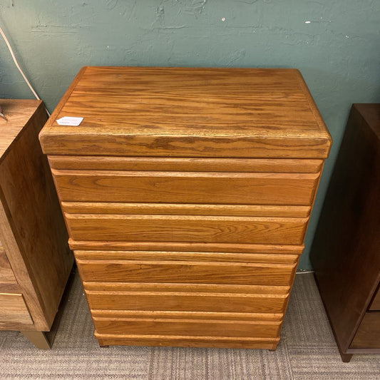 Oak Five Drawer Highboy