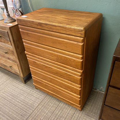 Oak Five Drawer Highboy