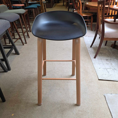 Black Seat w Blonde Leg Stool