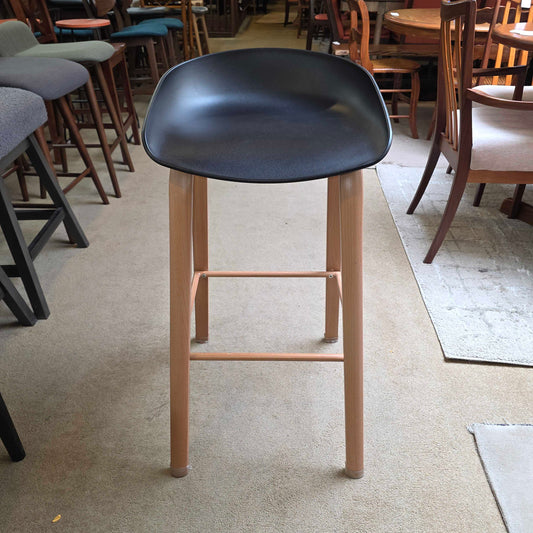 Black Seat w Blonde Leg Stool