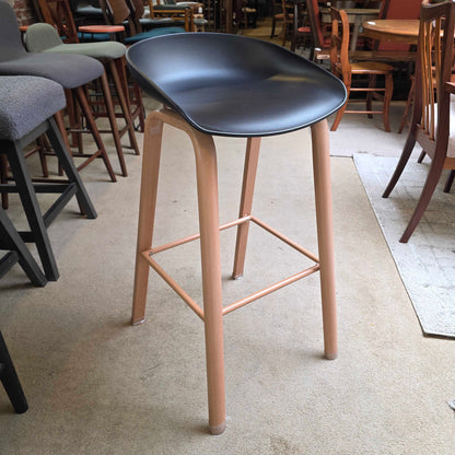 Black Seat w Blonde Leg Stool