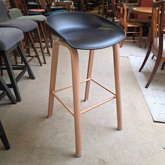 Black Seat w Blonde Leg Stool