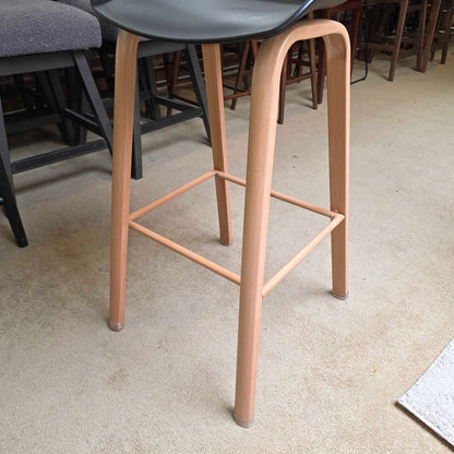 Black Seat w Blonde Leg Stool