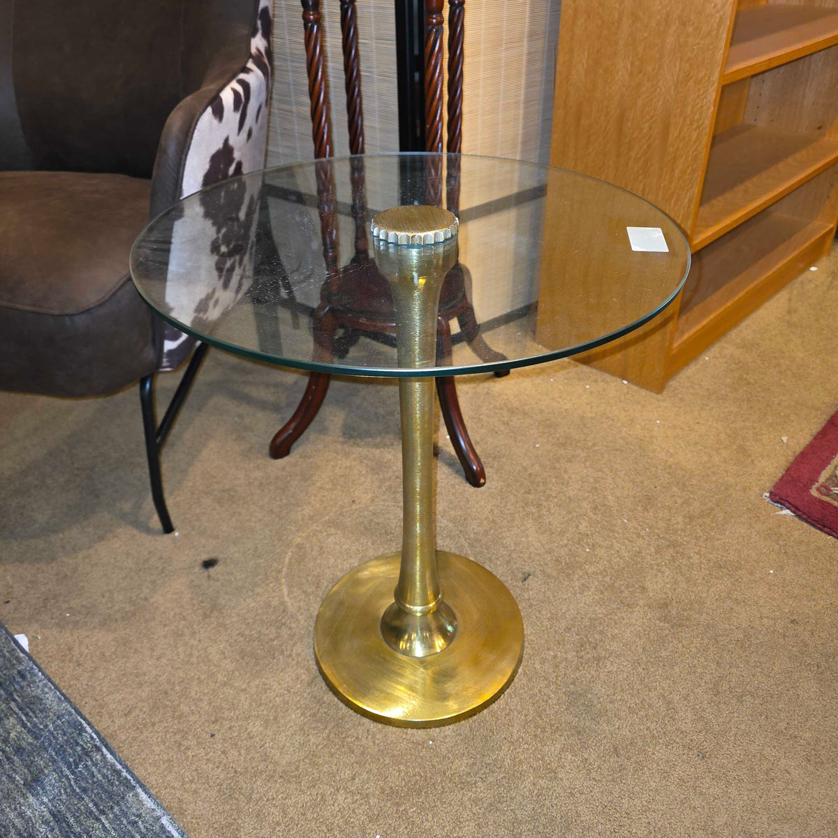 West Elm Brass + Glass Side Table