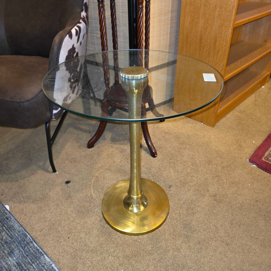 West Elm Brass + Glass Side Table