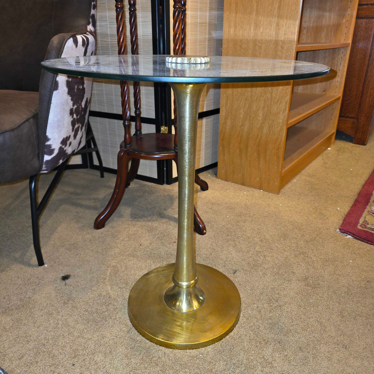 West Elm Brass + Glass Side Table