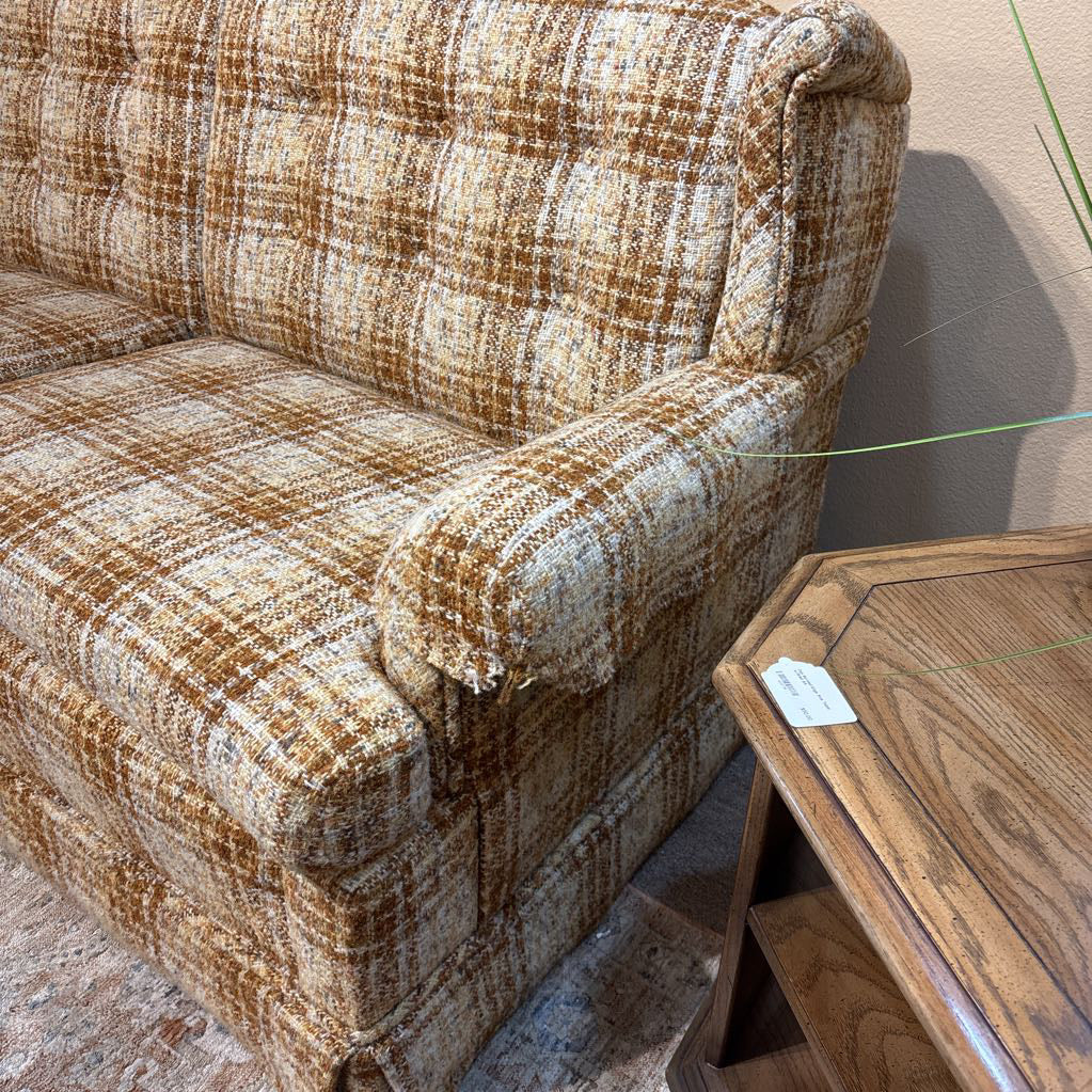 Vintage Plaid Master Rest Sleeper Sofa