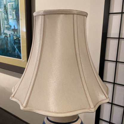 Oval Blue and White Striped Base Lamp LAMPS