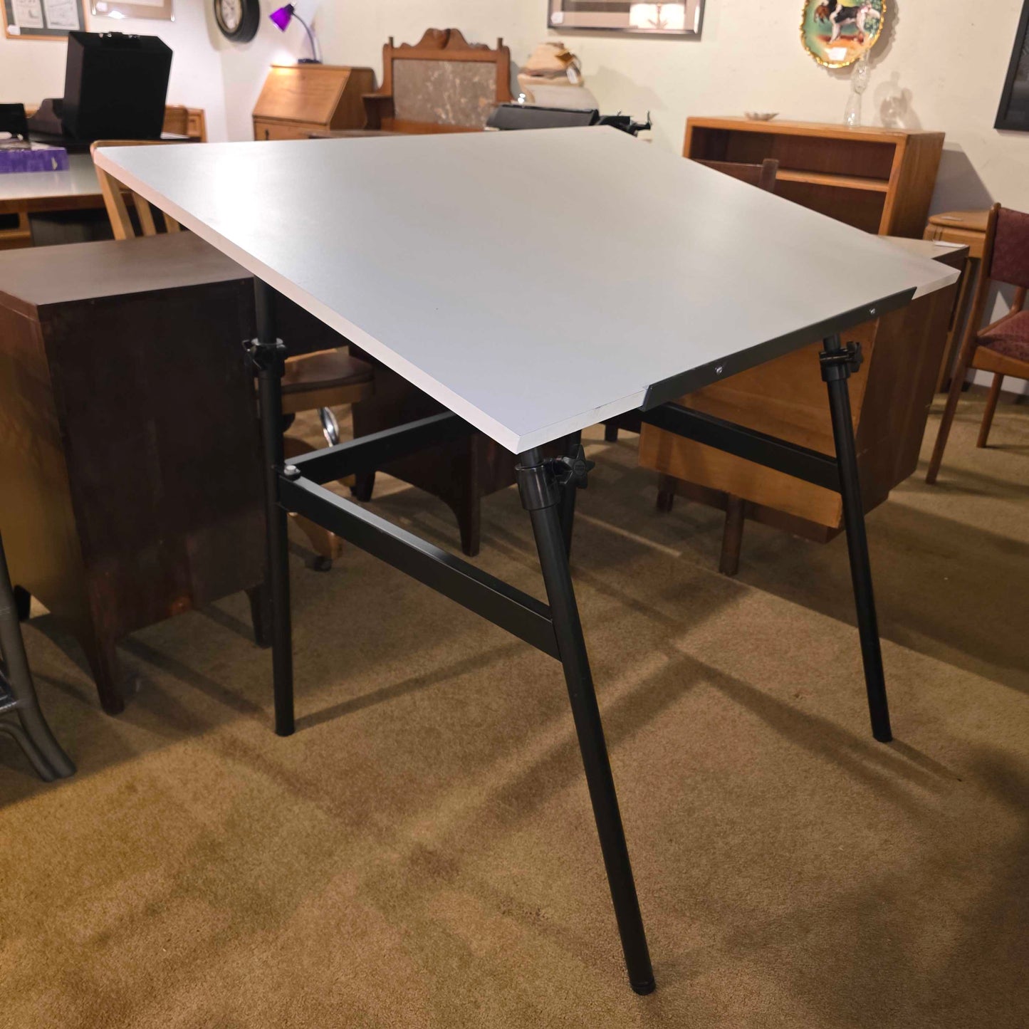 White Adjustable Drafting Table
