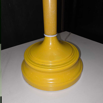 Yellow Base Vintage Table Lamp with Lattice Shade