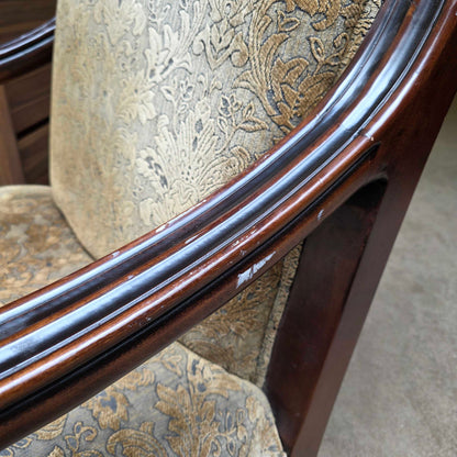 Ornate Curved Arm Floral Patterned Chair