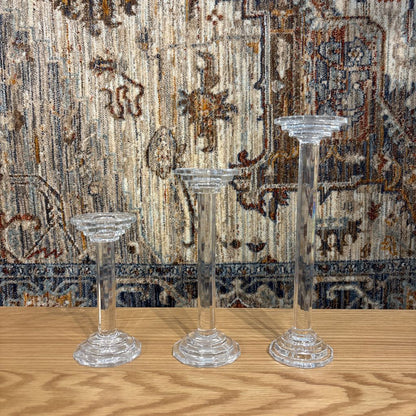 (SET OF 3) Glass Candle Stick Stand