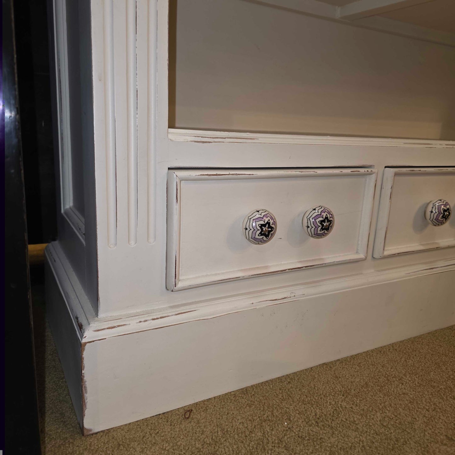 White 3 Drawer 3 Tier Bookshelf