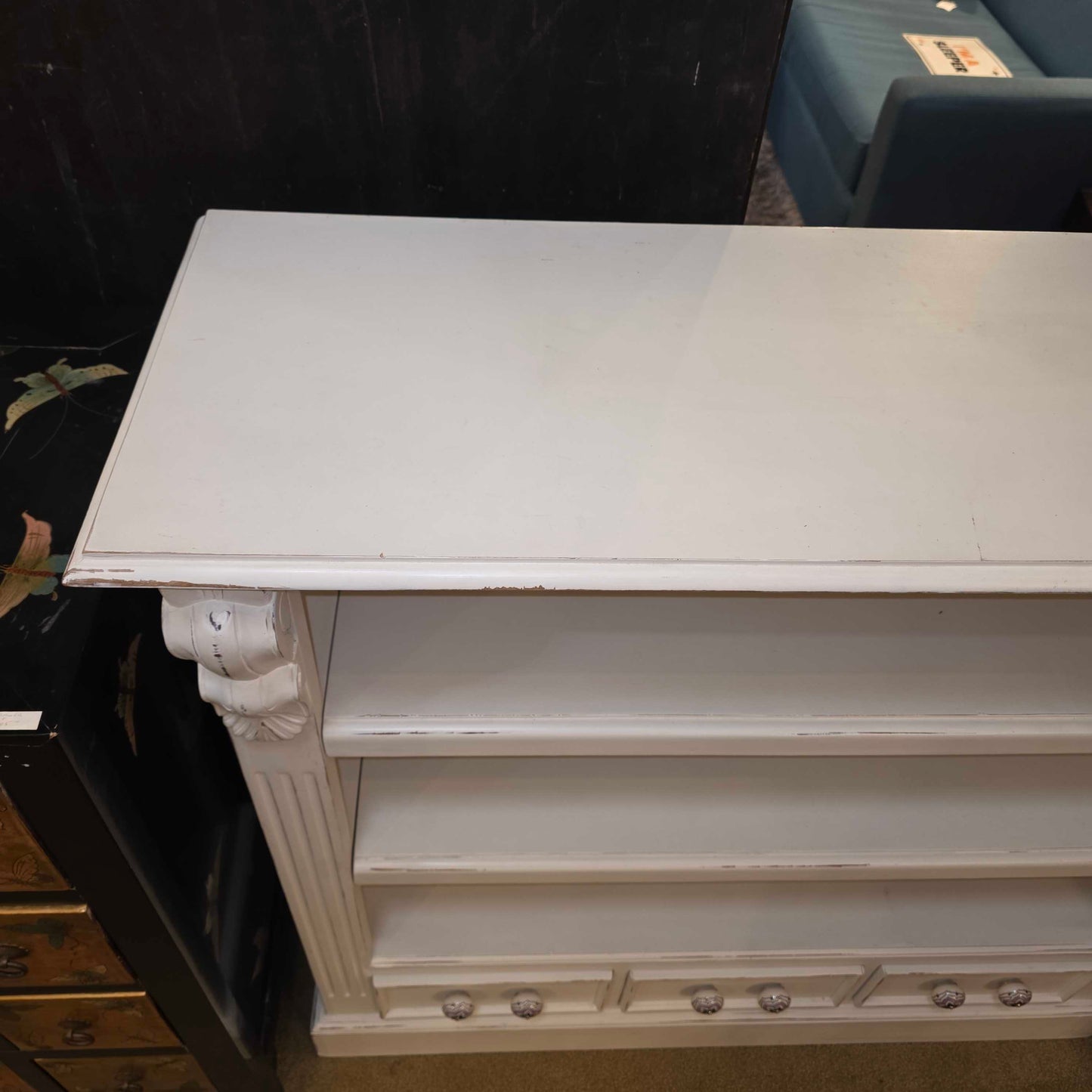 White 3 Drawer 3 Tier Bookshelf
