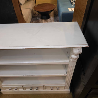 White 3 Drawer 3 Tier Bookshelf