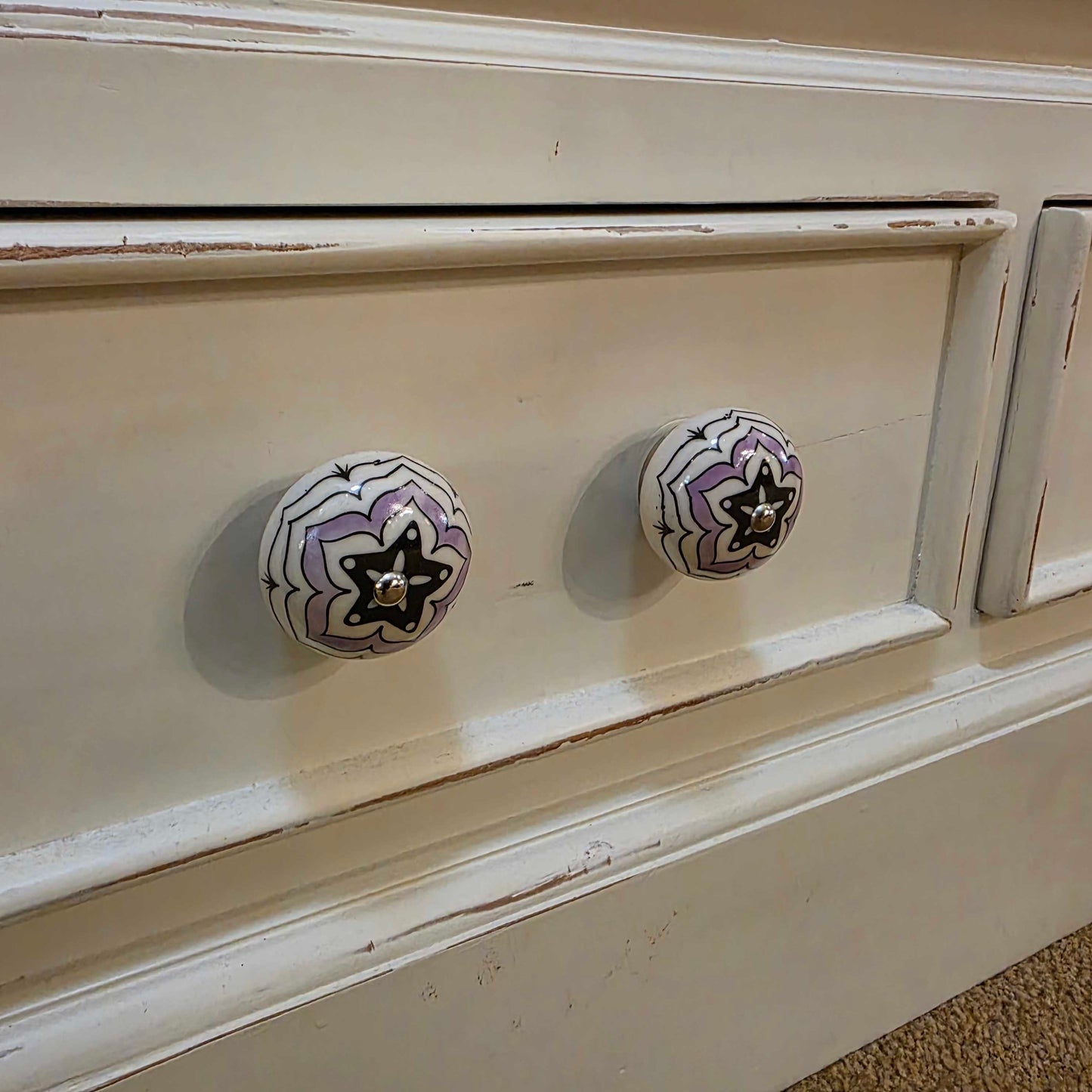 White 3 Drawer 3 Tier Bookshelf