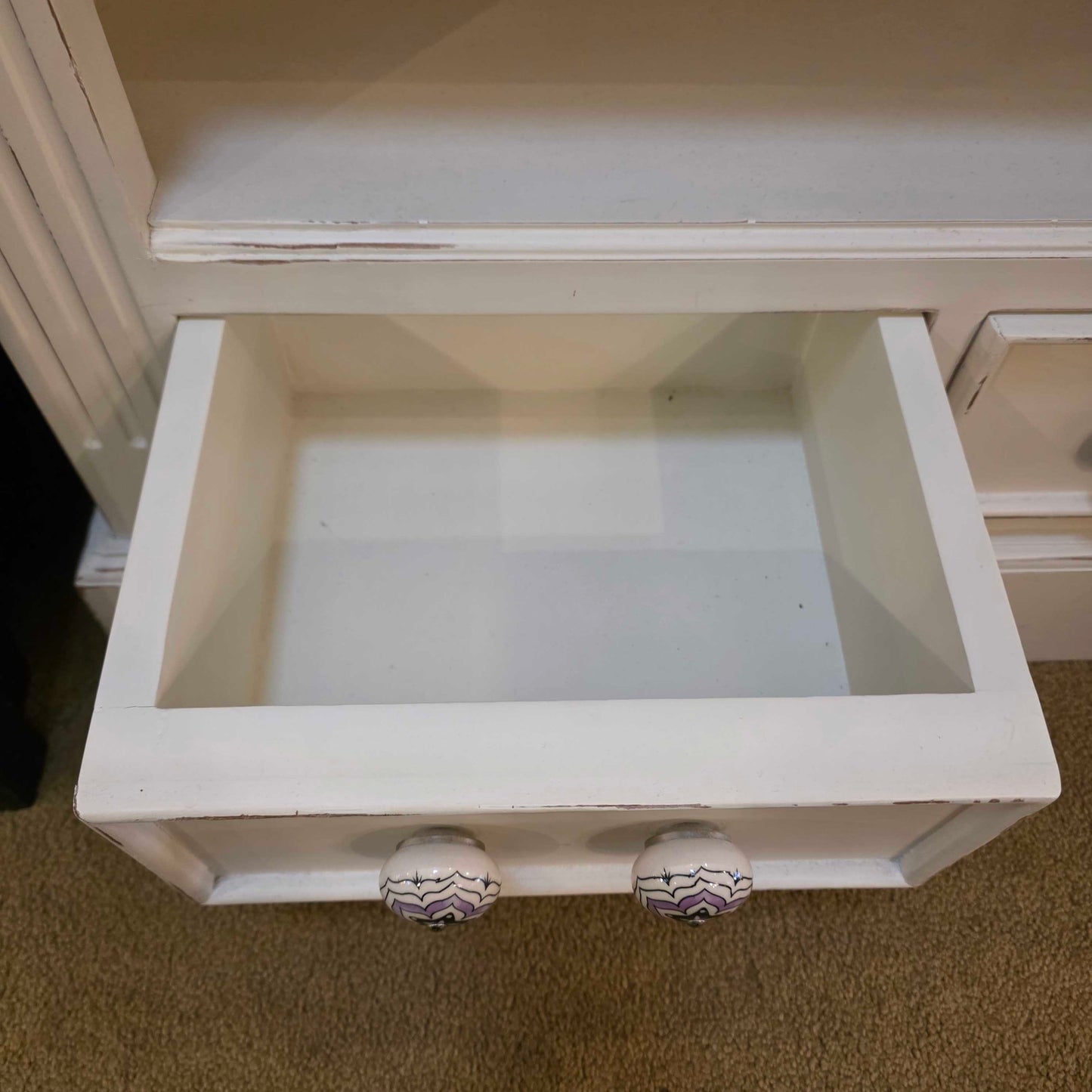 White 3 Drawer 3 Tier Bookshelf