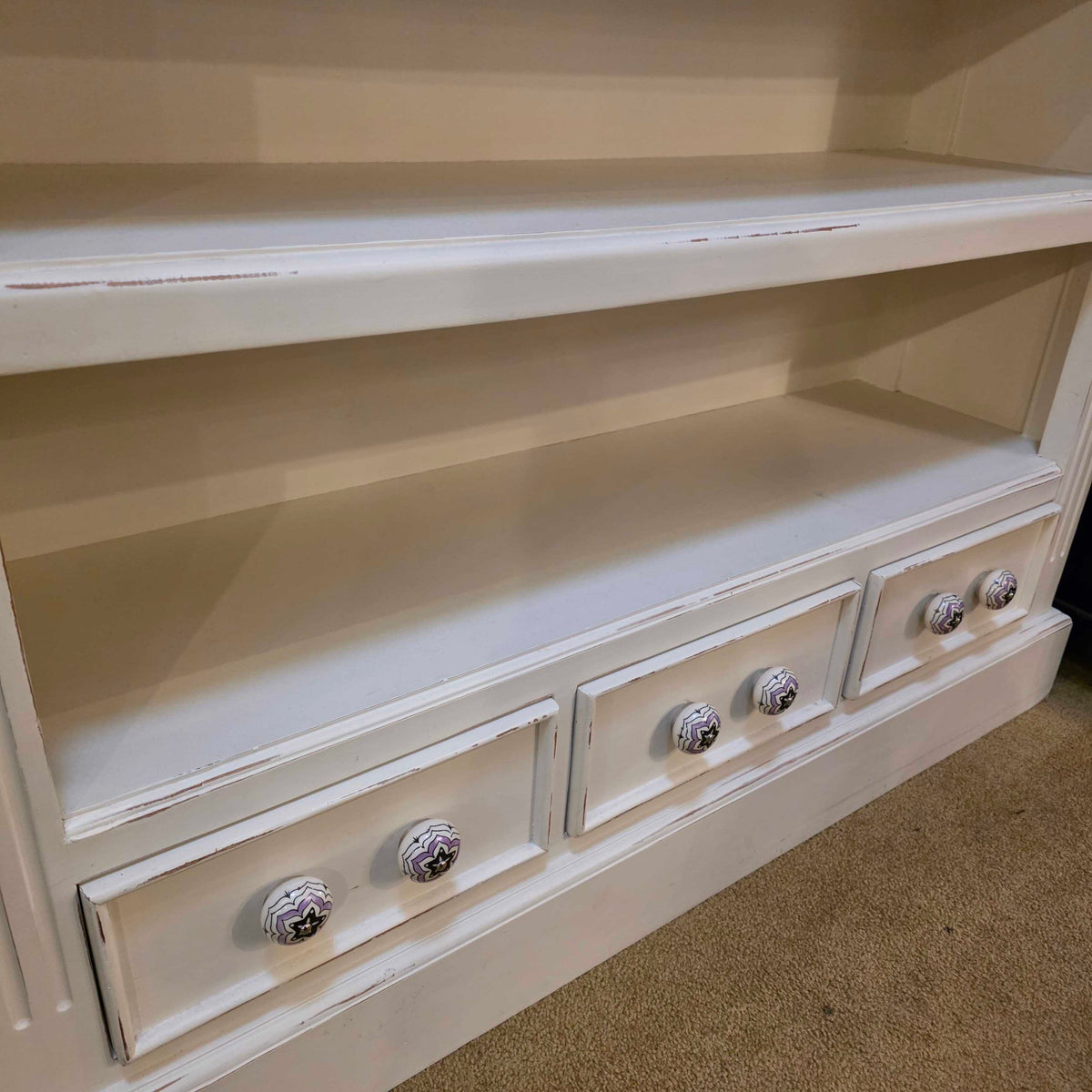 White 3 Drawer 3 Tier Bookshelf