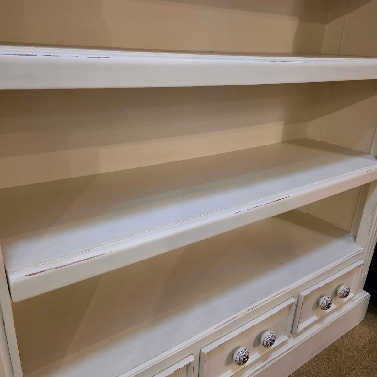 White 3 Drawer 3 Tier Bookshelf