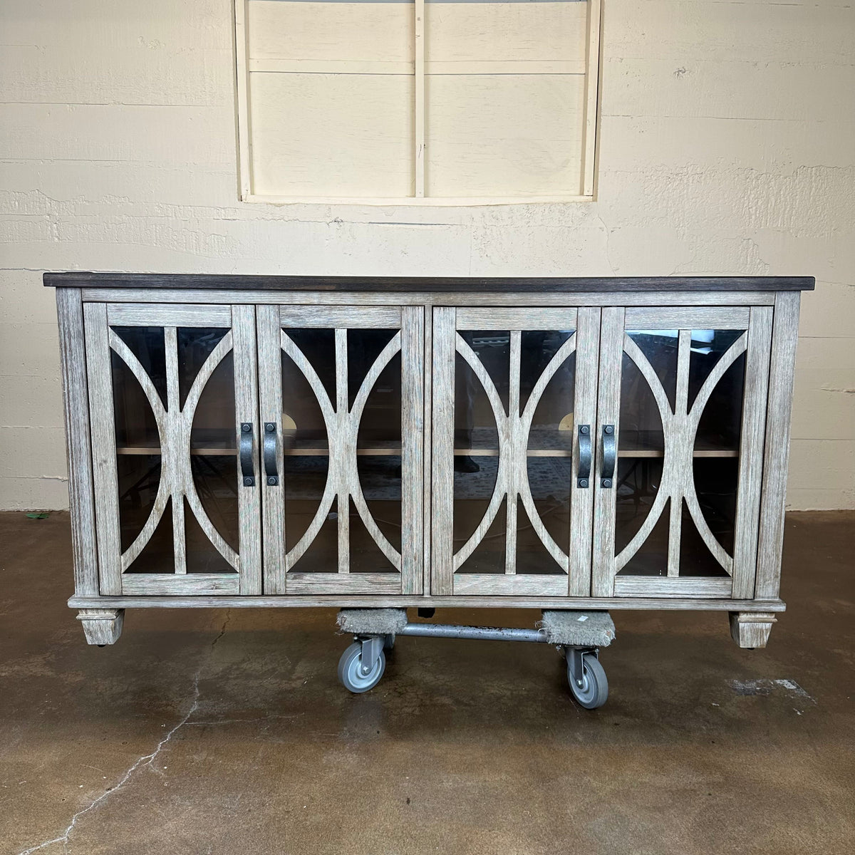 The Rustic Lattice 4-Door Sideboard Credenza