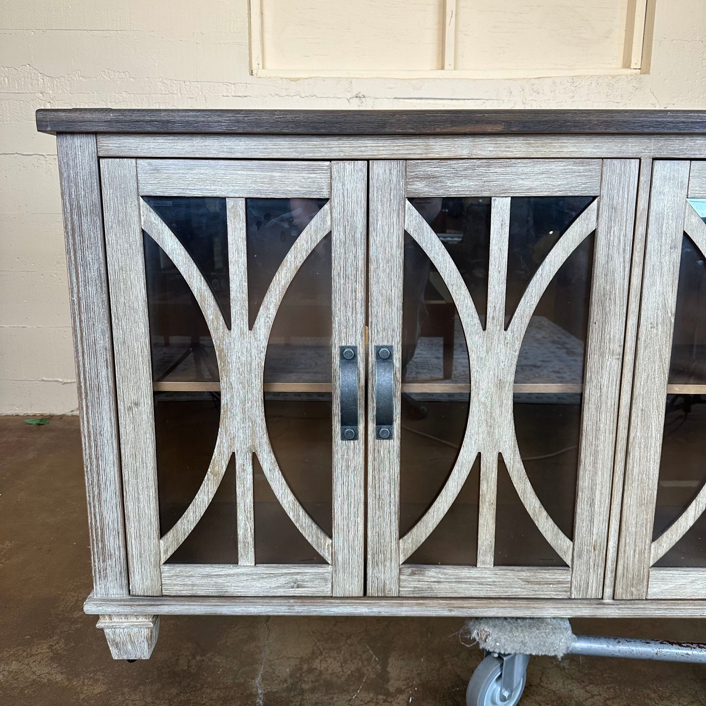 The Rustic Lattice 4-Door Sideboard Credenza