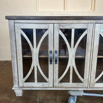 The Rustic Lattice 4-Door Sideboard Credenza