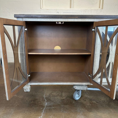 The Rustic Lattice 4-Door Sideboard Credenza