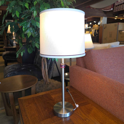 Silver Base with Purple Ball Accent Table Lamp