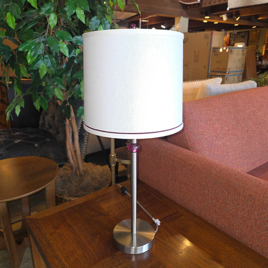 Silver Base with Purple Ball Accent Table Lamp