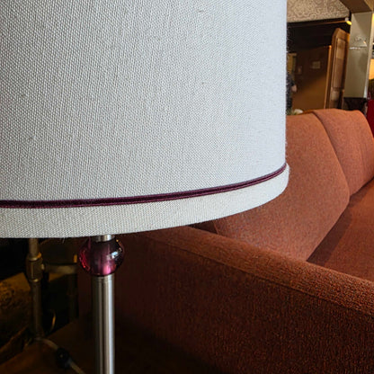 Silver Base with Purple Ball Accent Table Lamp