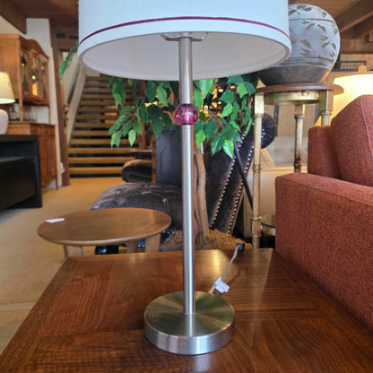 Silver Base with Purple Ball Accent Table Lamp