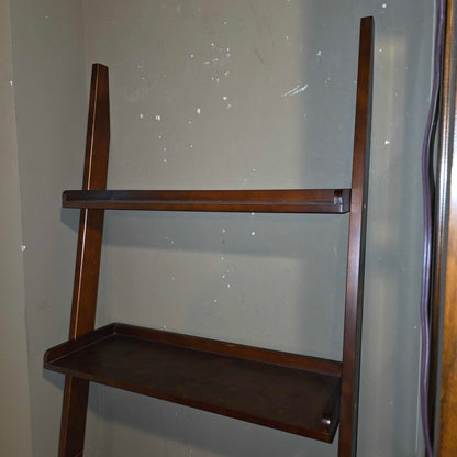 3 Tier Dark Wood Leaning Shelf