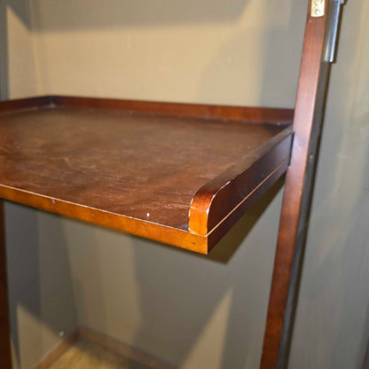 3 Tier Dark Wood Leaning Shelf