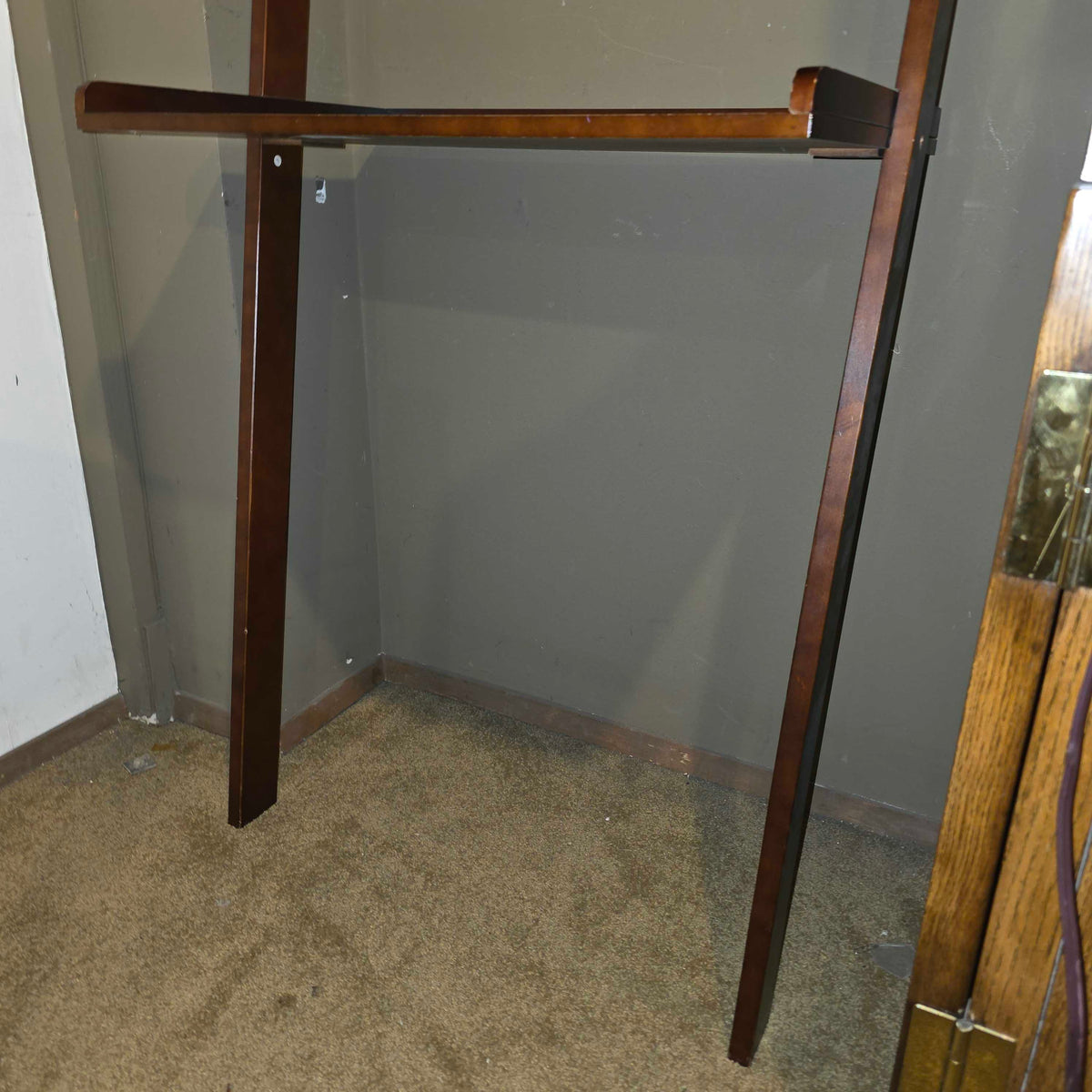 3 Tier Dark Wood Leaning Shelf