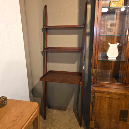 3 Tier Dark Wood Leaning Shelf
