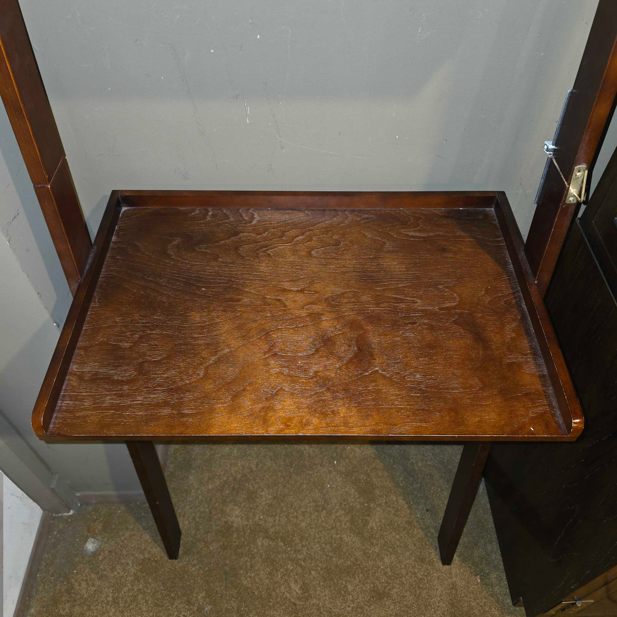 3 Tier Dark Wood Leaning Shelf
