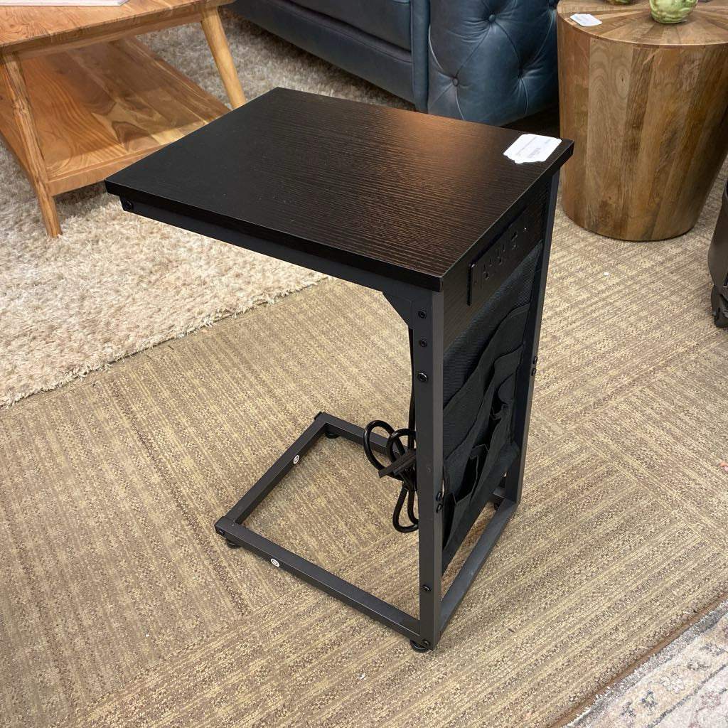 Black C Table w/Power & Pockets