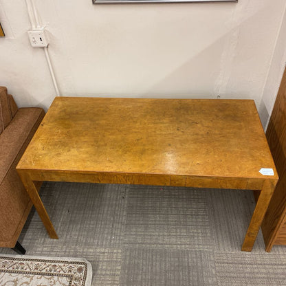 Contemporary Burl Wood Desk w/Drawers (AS IS)