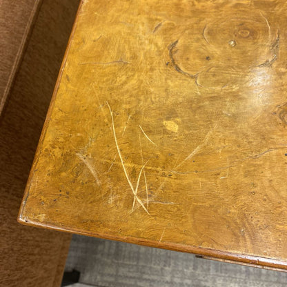 Contemporary Burl Wood Desk w/Drawers (AS IS)